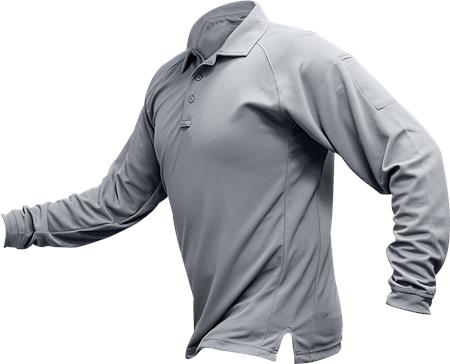 mens long sleeve grey polo